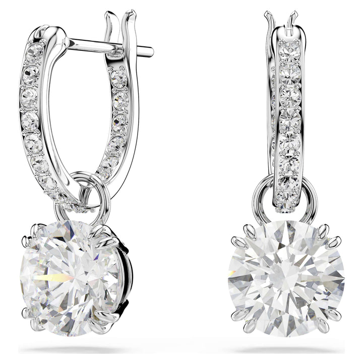 Niche Jewellery Swarovski Constella Drop Earrings - White with Rhodium Plating