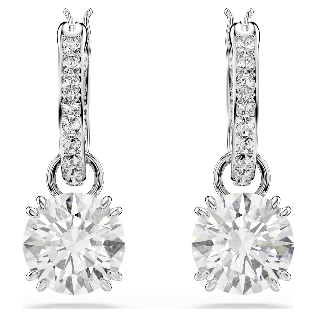 Niche Jewellery Swarovski Constella Drop Earrings - White with Rhodium Plating detail