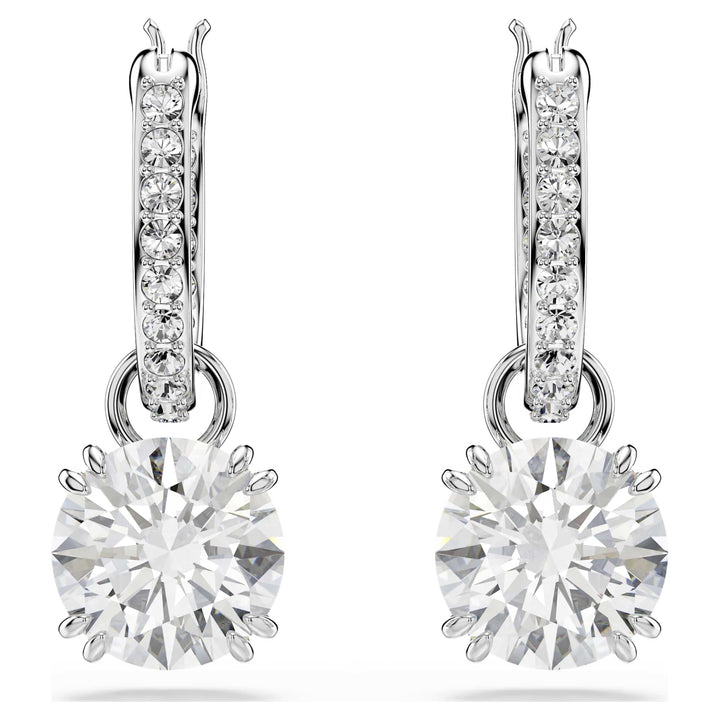 Niche Jewellery Swarovski Constella Drop Earrings - White with Rhodium Plating detail