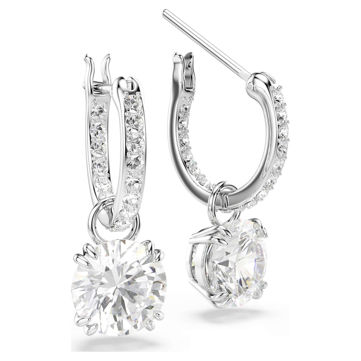 Niche Jewellery Swarovski Constella Drop Earrings - White with Rhodium Plating detail