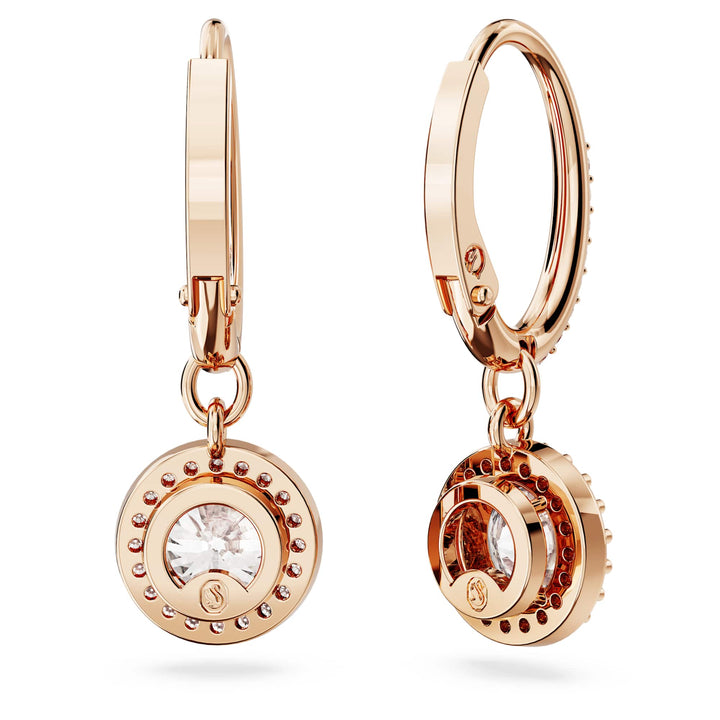 Niche Jewellery Swarovski Constella Halo Drop Earrings - White with Rose Gold Plating detail