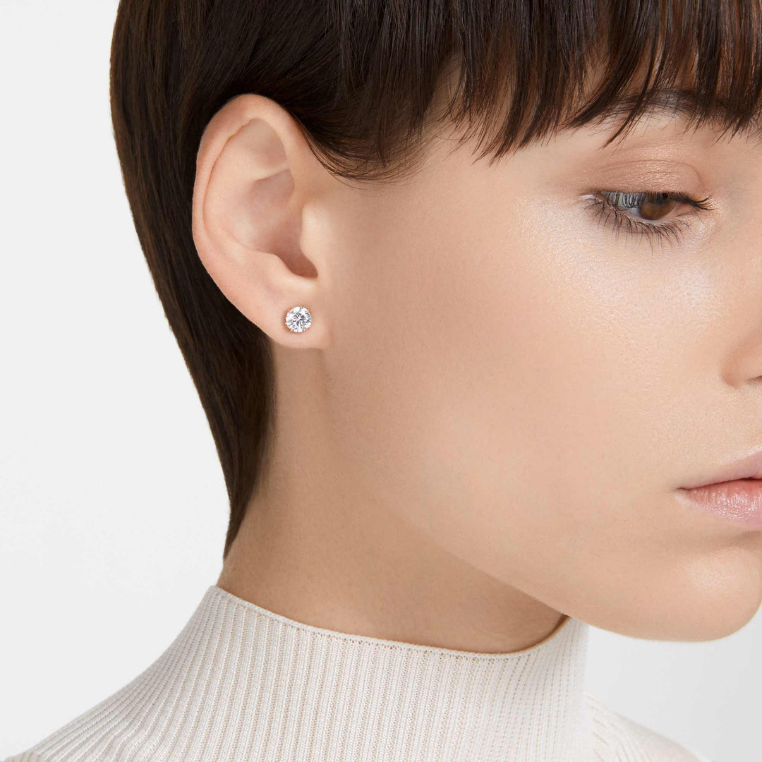 Niche Jewellery Swarovski Constella Stud Earrings - White with Rose Gold Plating detail