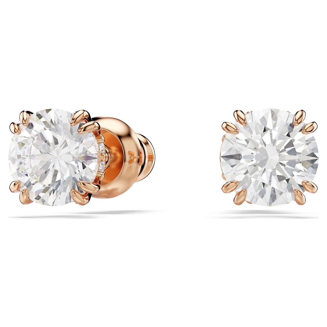 Niche Jewellery Swarovski Constella Stud Earrings - White with Rose Gold Plating detail