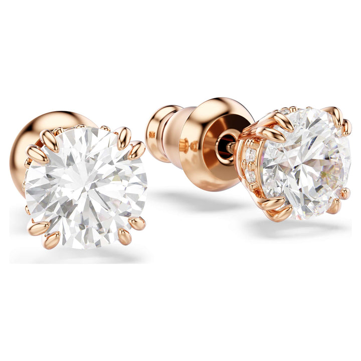 Niche Jewellery Swarovski Constella Stud Earrings - White with Rose Gold Plating detail