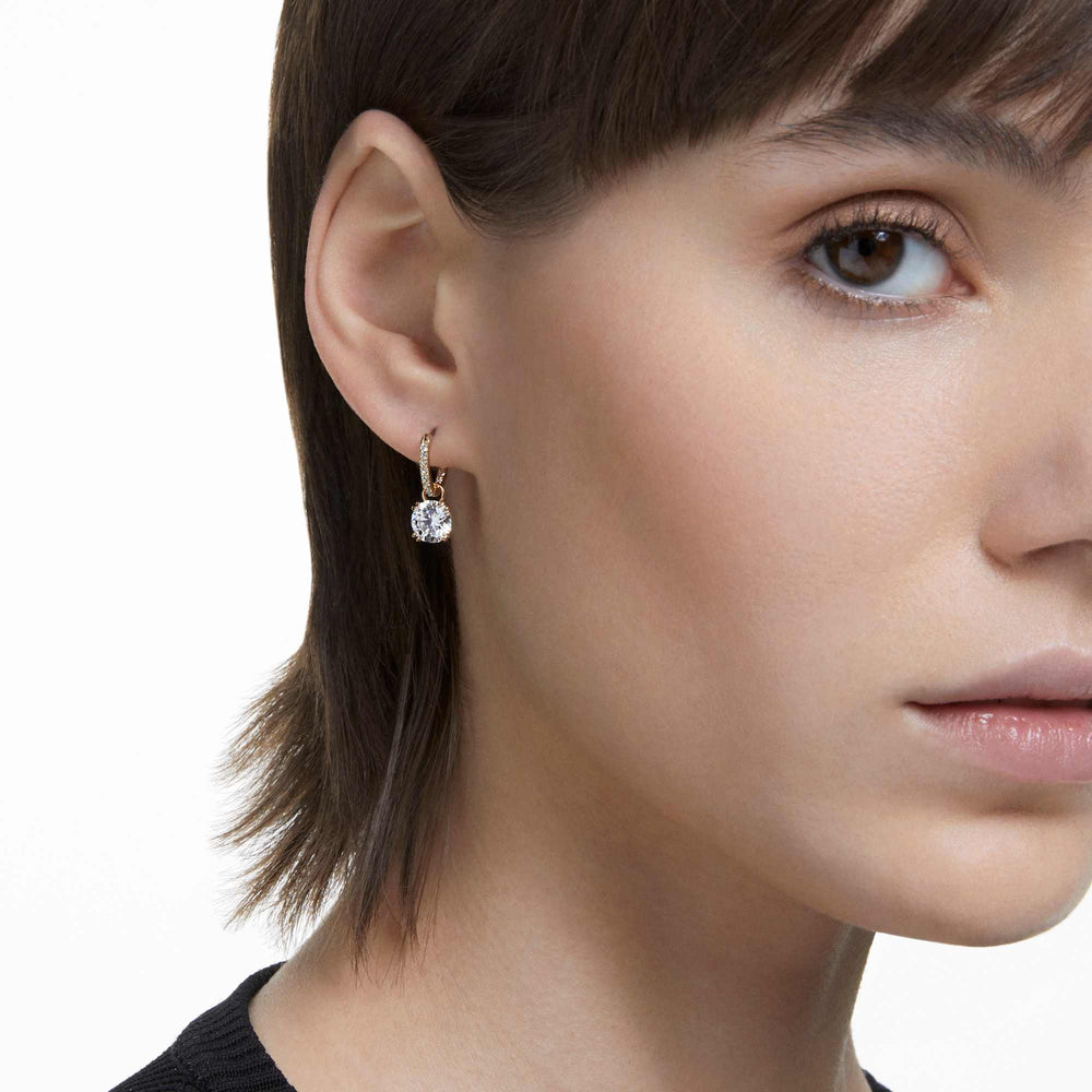 Niche Jewellery Swarovski Constella Drop Earrings - White with Gold Plating detail
