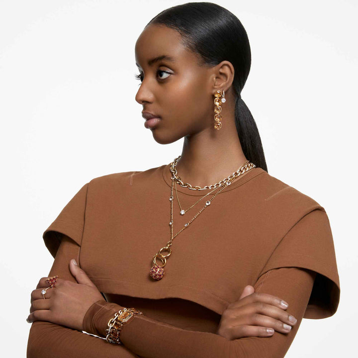 Niche Jewellery Swarovski Constella Drop Earrings - White with Gold Plating detail