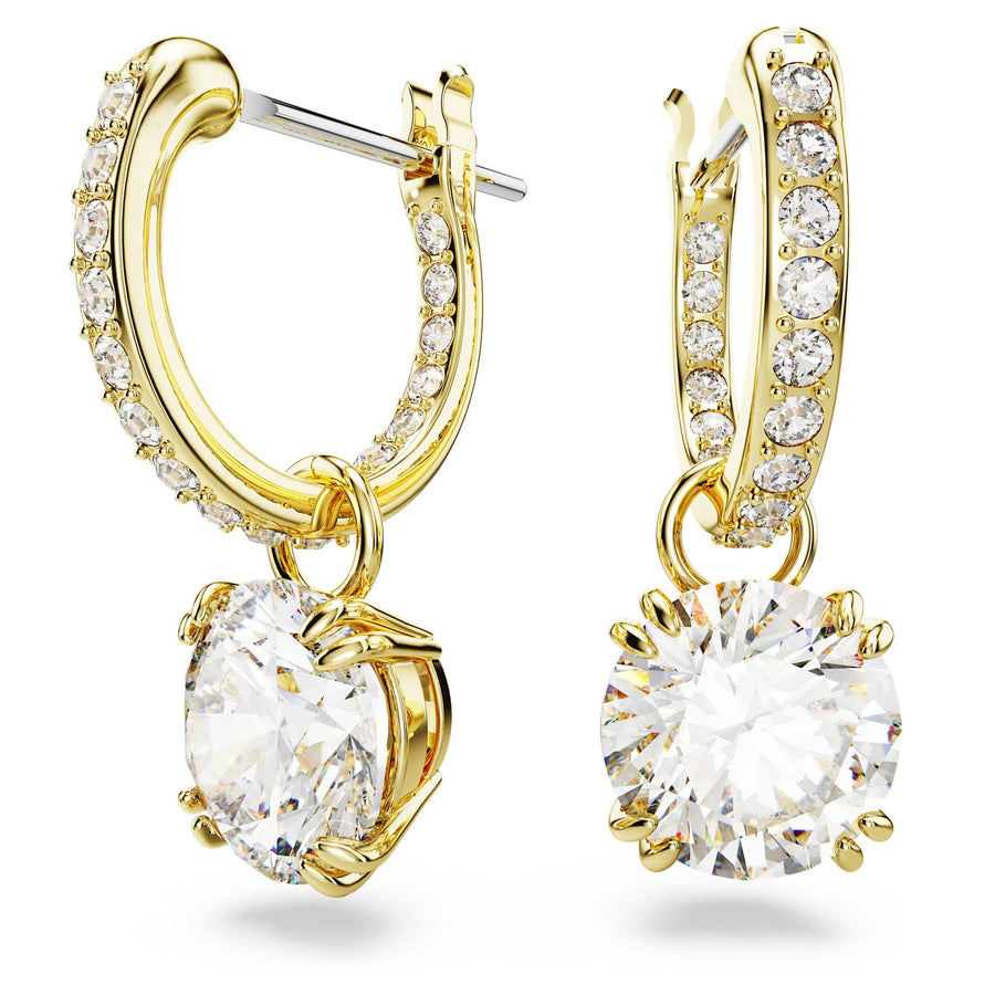 Niche Jewellery Swarovski Constella Drop Earrings - White with Gold Plating