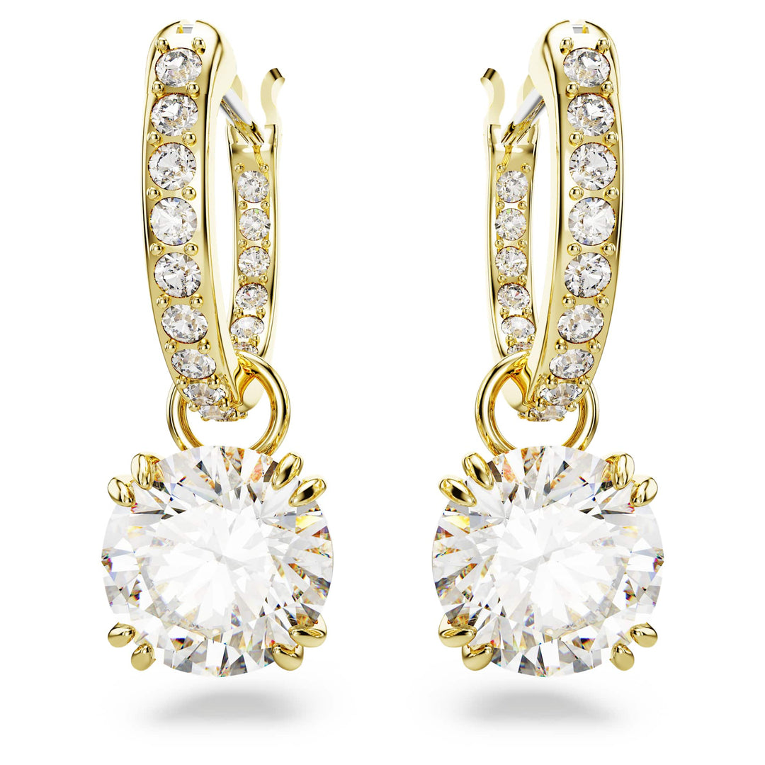 Niche Jewellery Swarovski Constella Drop Earrings - White with Gold Plating detail
