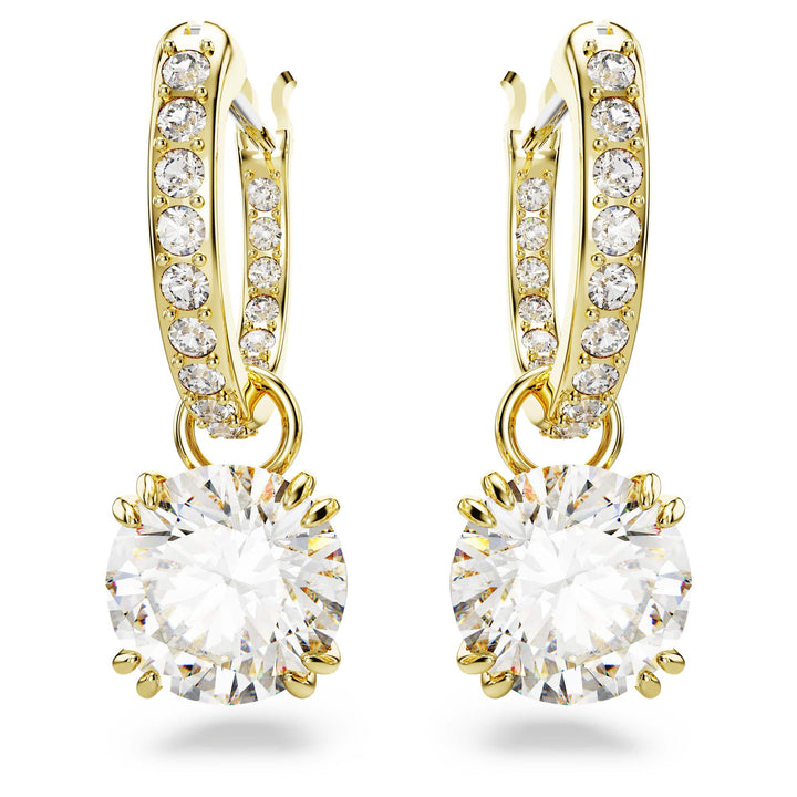 Niche Jewellery Swarovski Constella Drop Earrings - White with Gold Plating detail