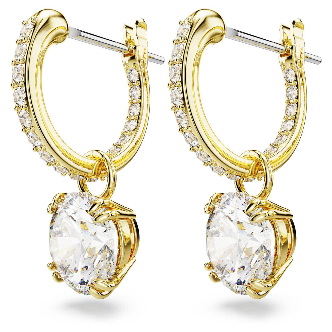 Niche Jewellery Swarovski Constella Drop Earrings - White with Gold Plating detail