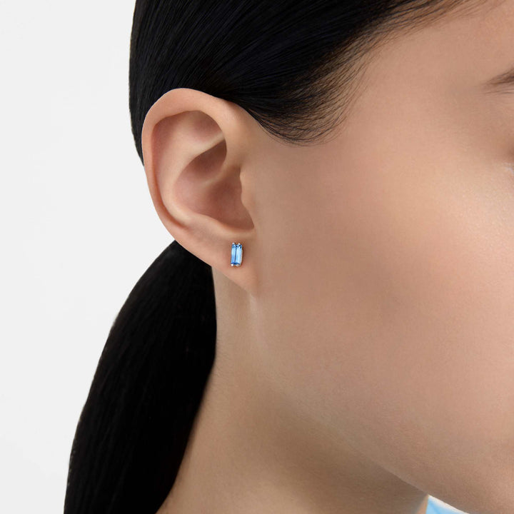 Niche Jewellery Swarovski Stilla Stud Earrings - Ombre Blue Rhodium Plated detail