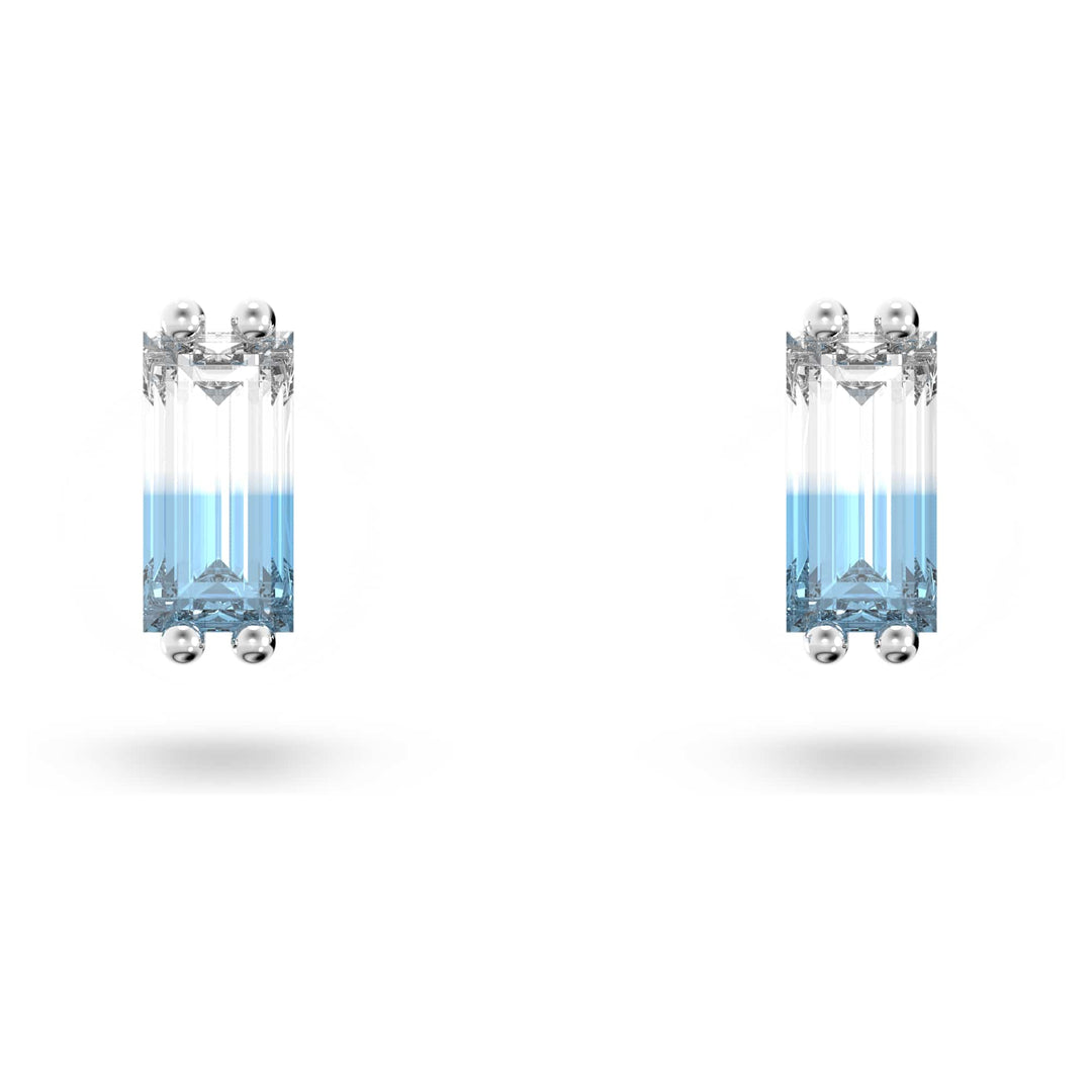 Niche Jewellery Swarovski Stilla Stud Earrings - Ombre Blue Rhodium Plated