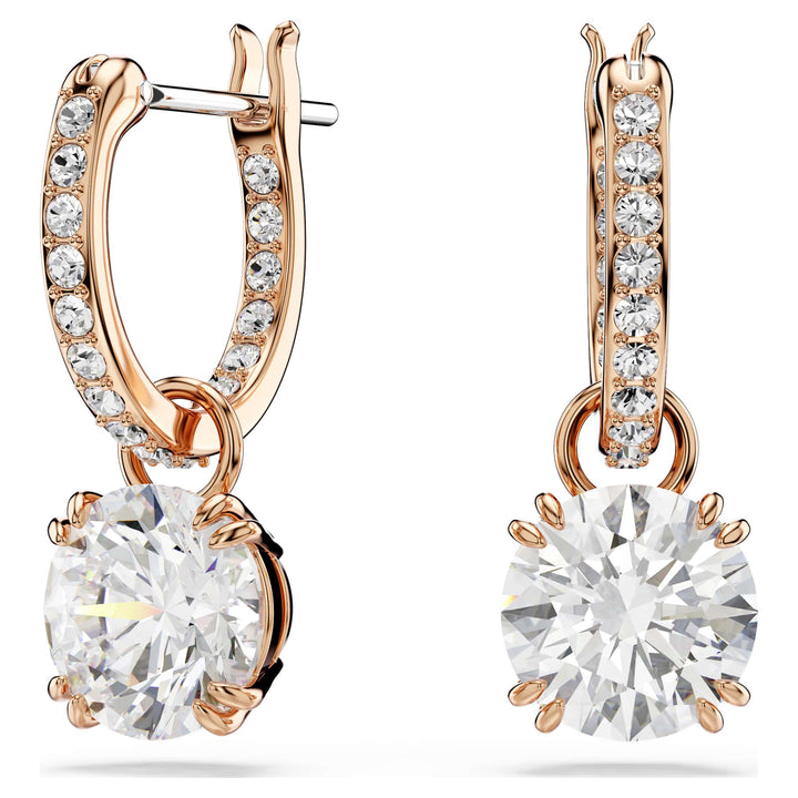 Niche Jewellery Swarovski Constella Drop Earrings - White with Rose Gold Plating
