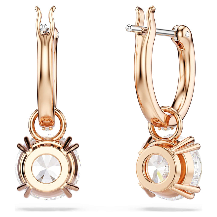 Niche Jewellery Swarovski Constella Drop Earrings - White with Rose Gold Plating detail