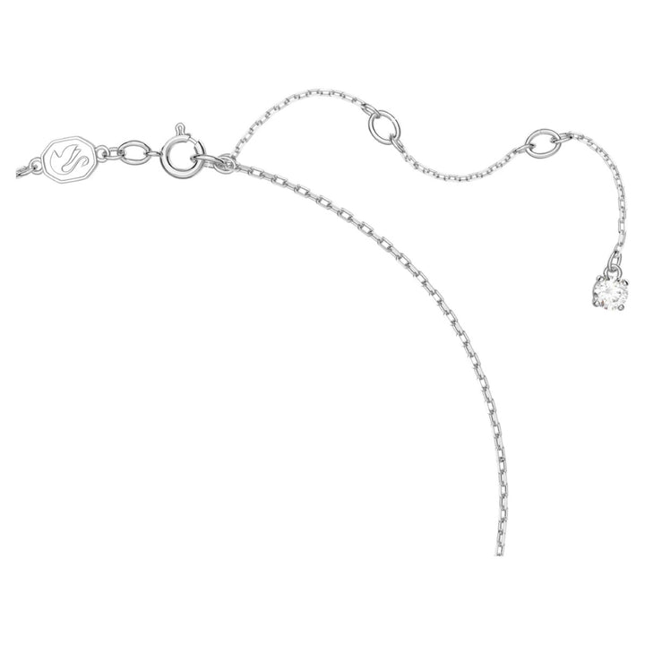 Swarovski Gema Flower Necklace - White with Rhodium Plating 5644683