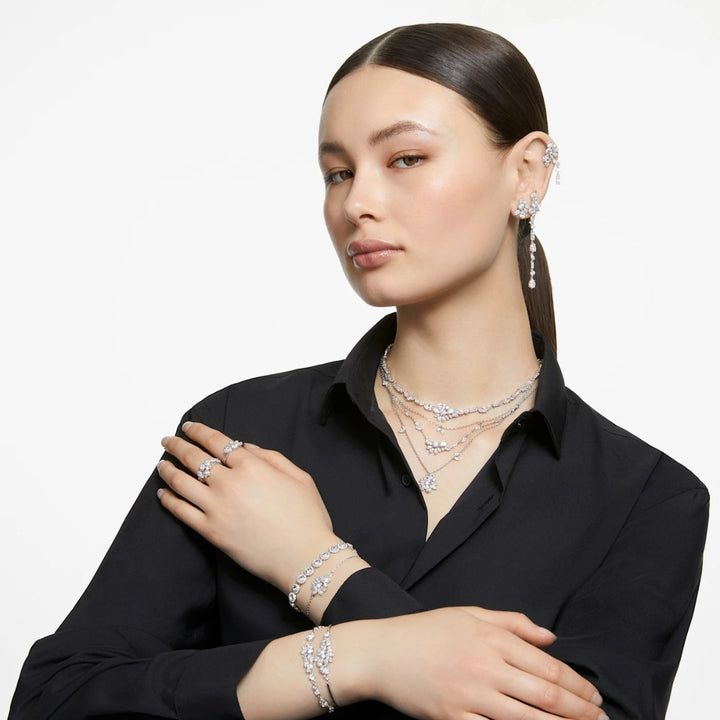 Swarovski Gema Flower Bracelet - White with Rhodium Plating 5644684