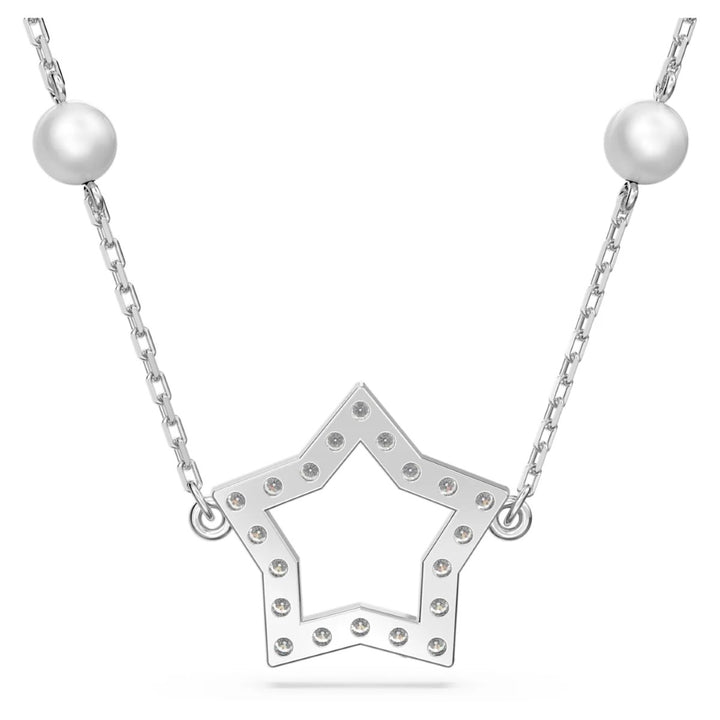 Swarovski Stella Necklace Crystal Pearl - White with Rhodium Plating 5645379