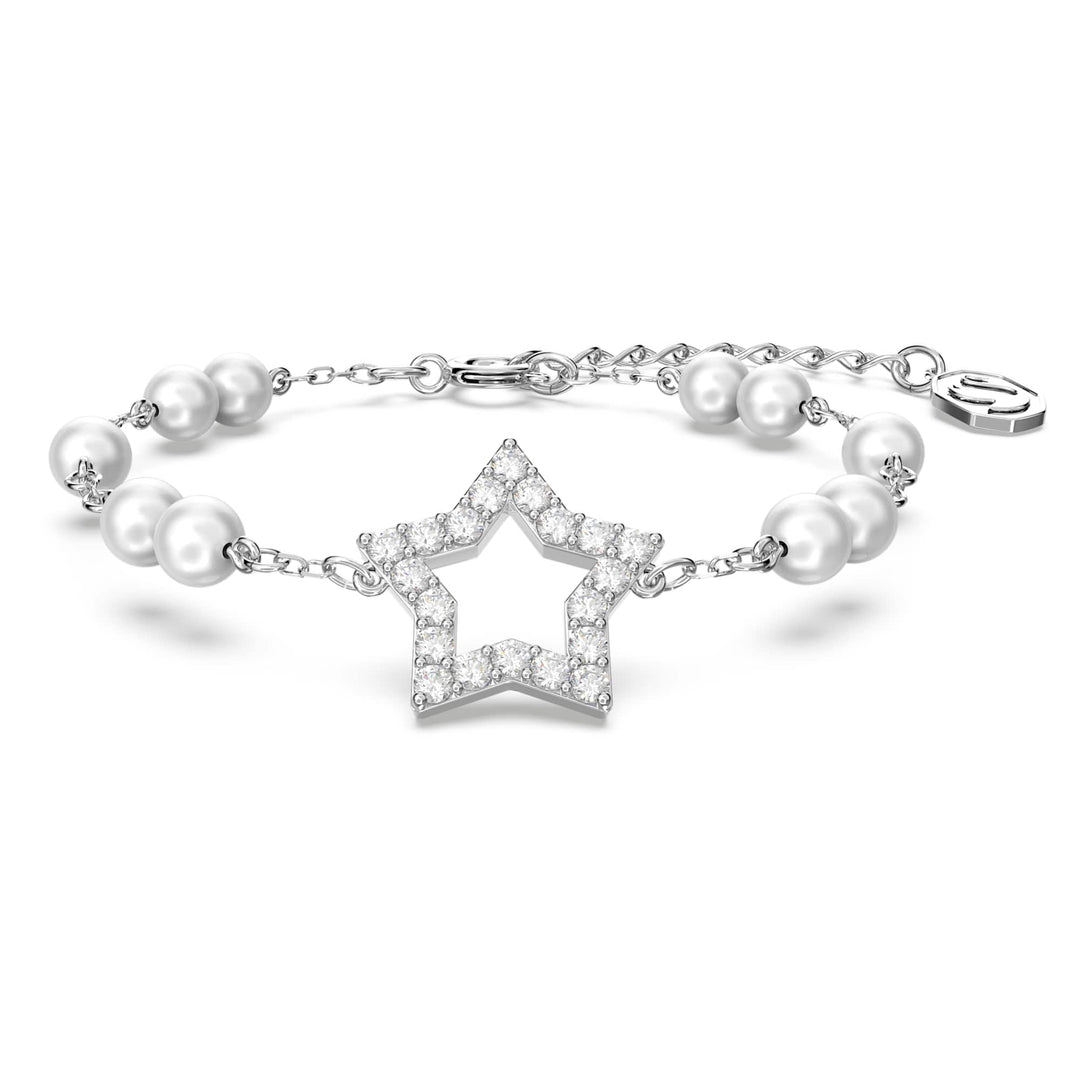 Niche Jewellery Swarovski Stella Crystal Pearls Bracelet - White Rhodium with Plating