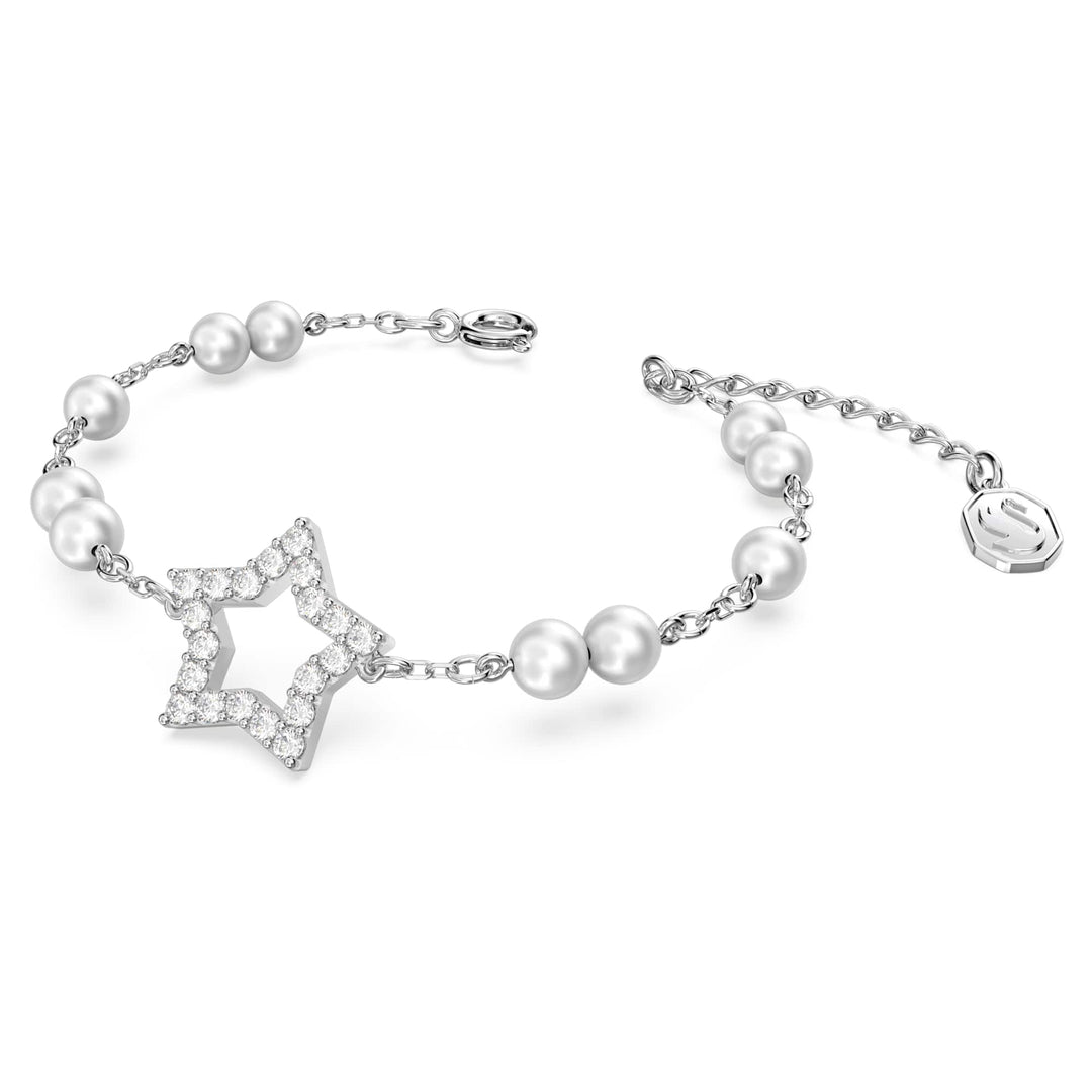 Niche Jewellery Swarovski Stella Crystal Pearls Bracelet - White Rhodium with Plating detail
