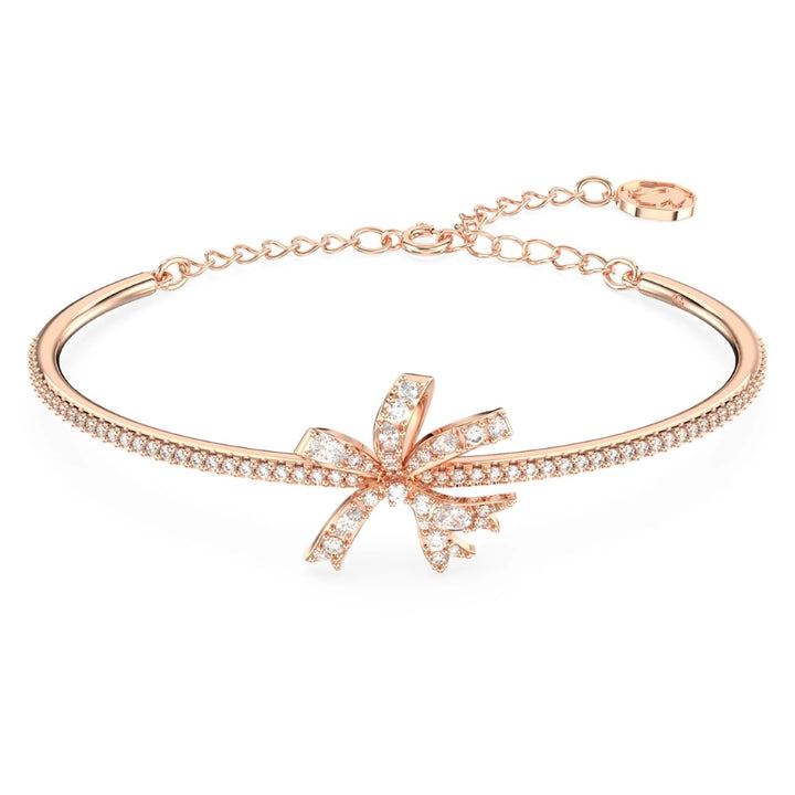 Swarovski Volta Bow Bangle - White with Rose Gold Tone Plating 5647565