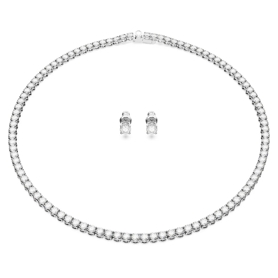 Swarovski Matrix Tennis Necklace - White with Rhodium Plating 5661257