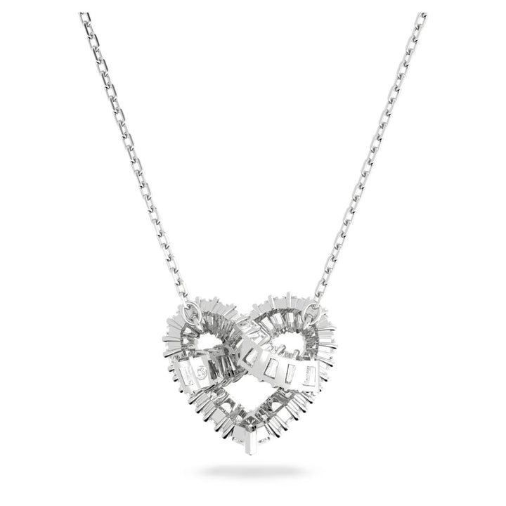 Swarovski Matrix Pendant Mixed Cuts Heart - White with Rhodium Plating 5647924