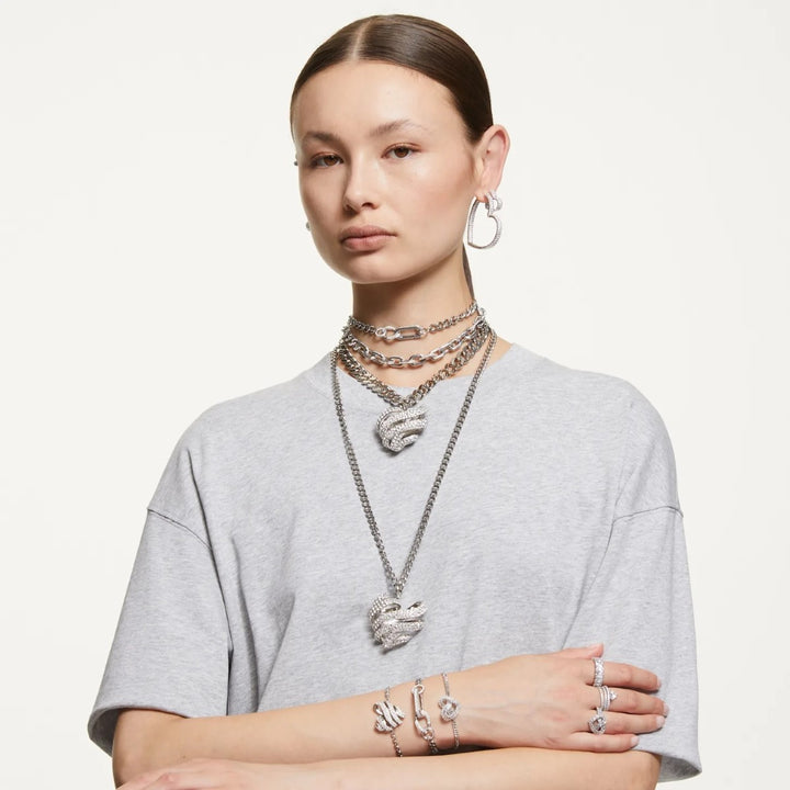 Swarovski Matrix Ring - White with Rhodium Plating