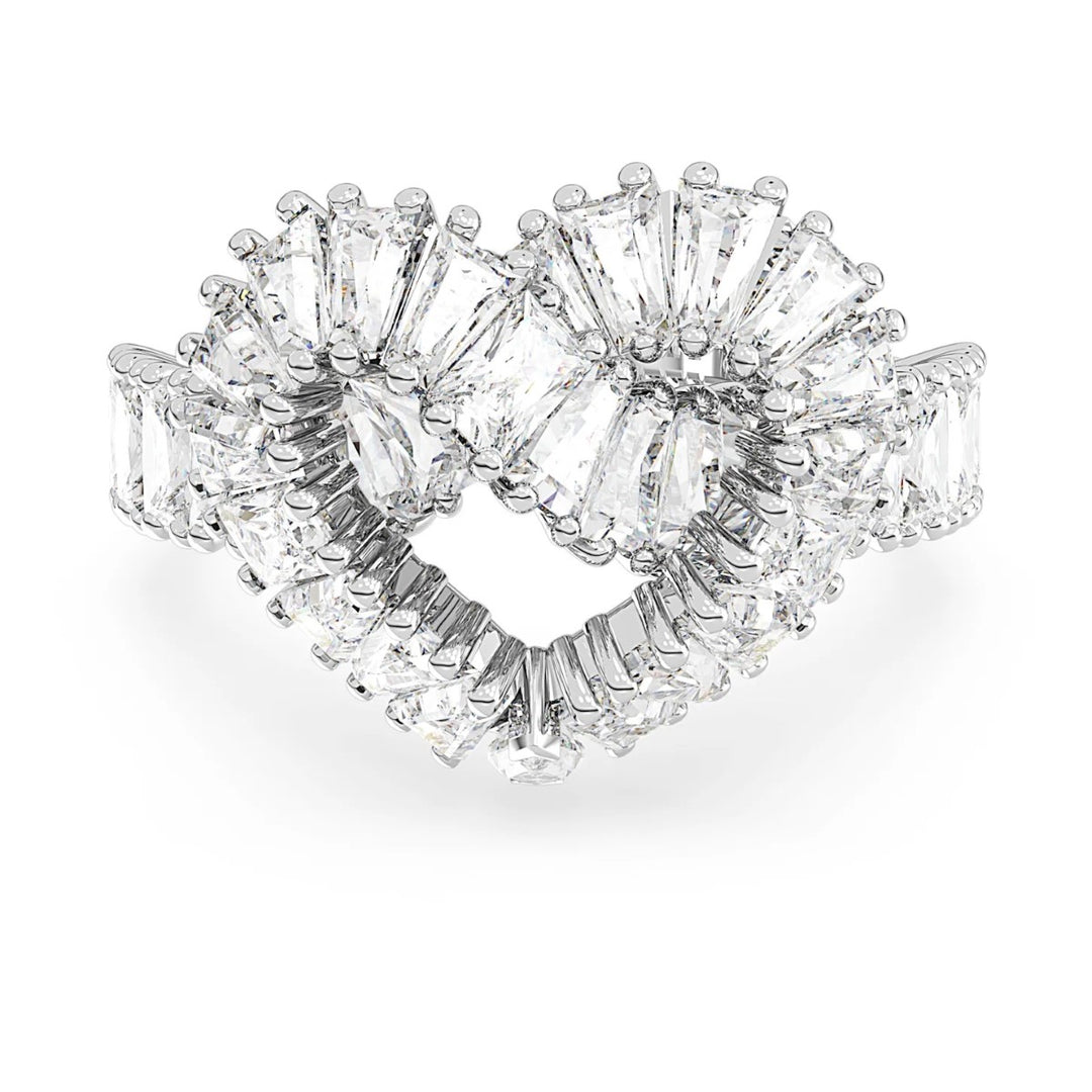 Swarovski Matrix Ring - White with Rhodium Plating