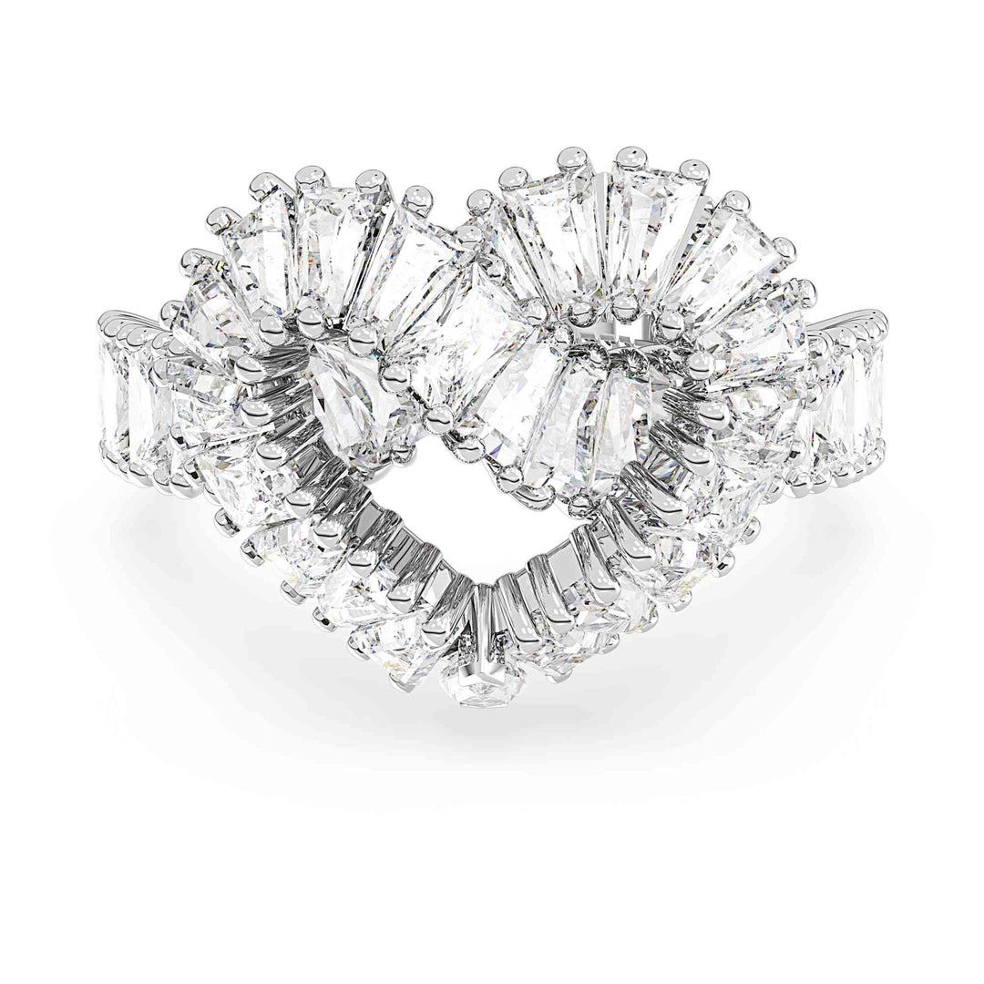 Niche Jewellery Swarovski Matrix Ring - White with Rhodium Plating