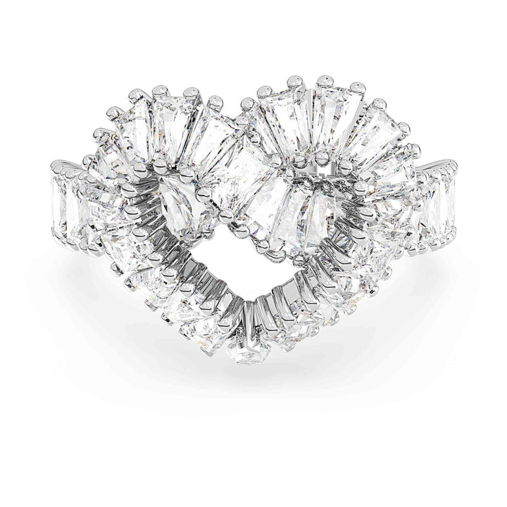 Niche Jewellery Swarovski Matrix Ring - White with Rhodium Plating