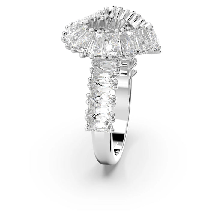 Swarovski Matrix Ring - White with Rhodium Plating