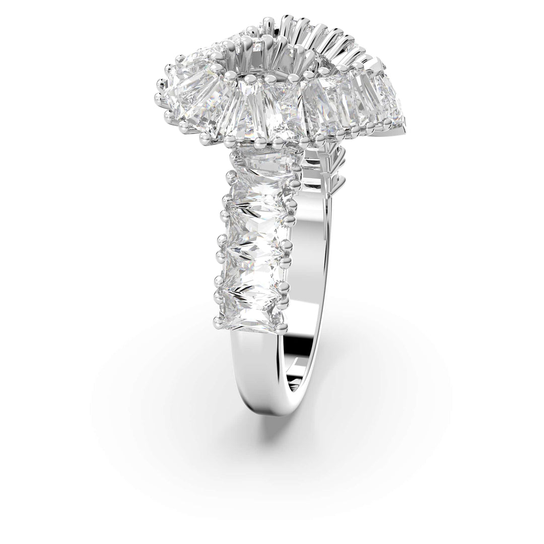 Niche Jewellery Swarovski Matrix Ring - White with Rhodium Plating detail