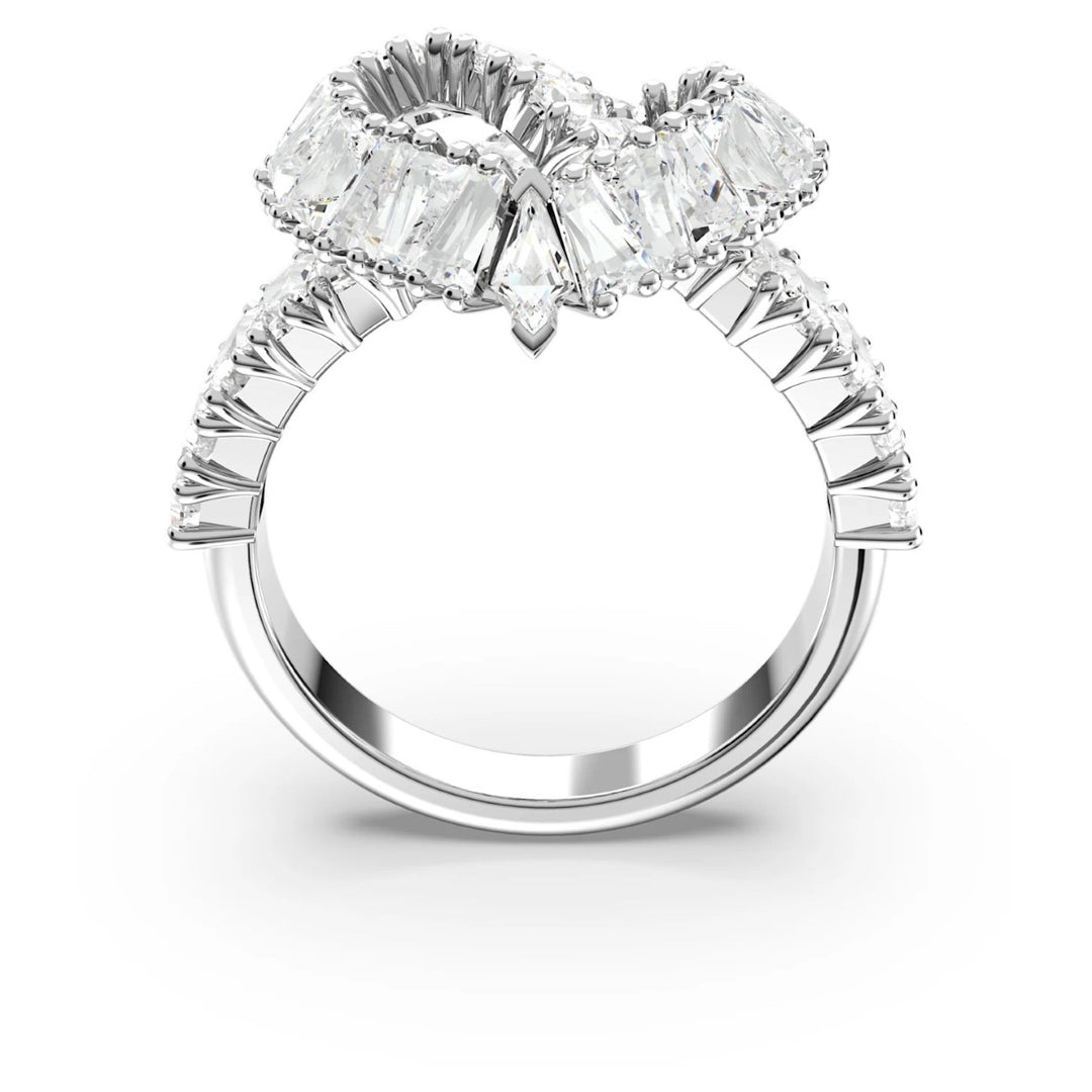 Swarovski Matrix Ring - White with Rhodium Plating