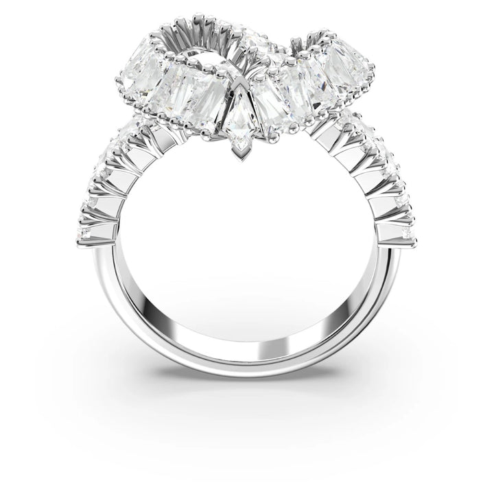 Swarovski Matrix Ring - White with Rhodium Plating