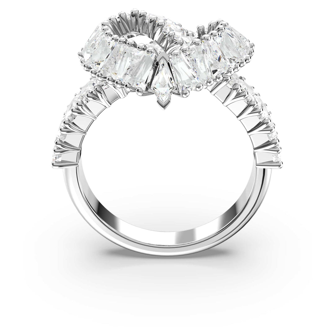 Niche Jewellery Swarovski Matrix Ring - White with Rhodium Plating detail
