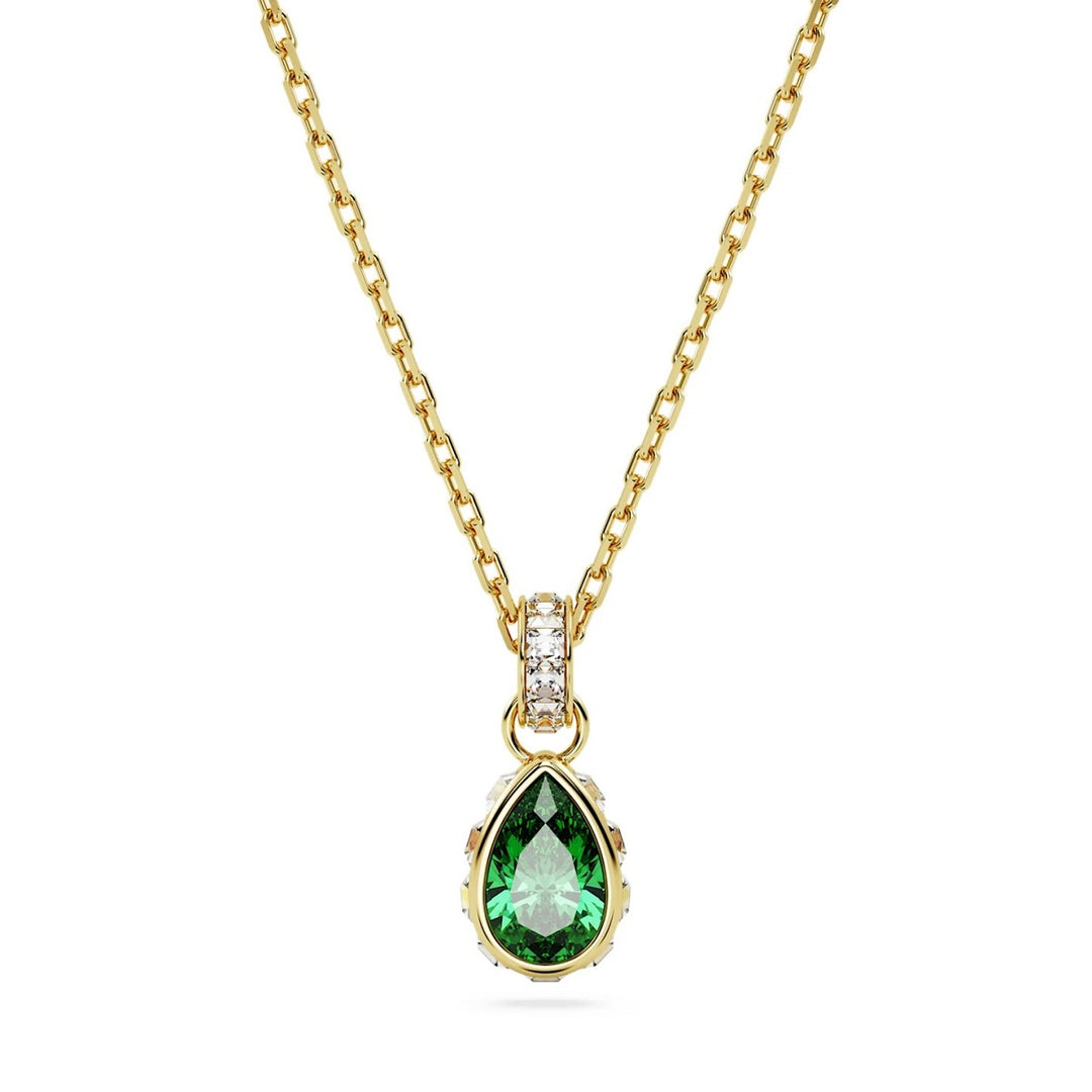 Swarovski Stilla Pear Cut Pendant - Green with Gold Tone Plating 5648751