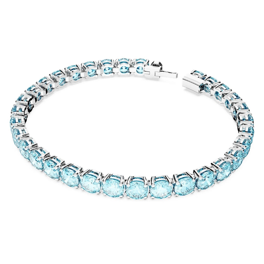 Swarovski Matrix Tennis Bracelet Large - Blue with Rhodium Plating 5648928