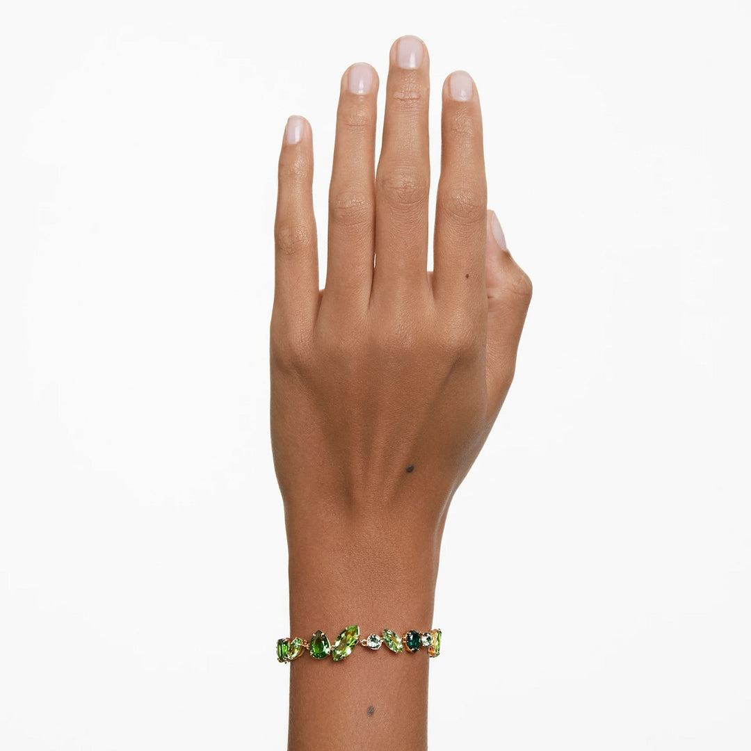 Swarovski Gema Bracelet - Green with Gold Tone Plating