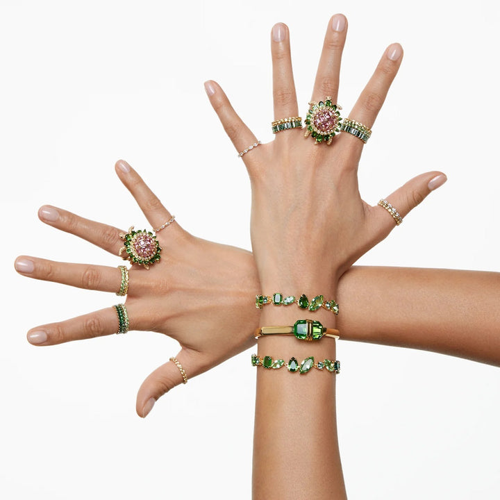 Swarovski Gema Bracelet - Green with Gold Tone Plating