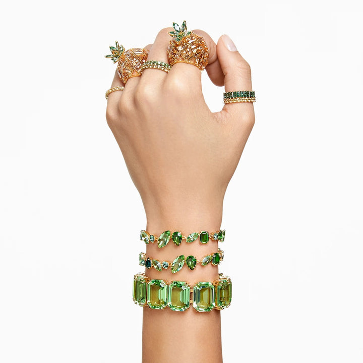 Swarovski Gema Bracelet - Green with Gold Tone Plating