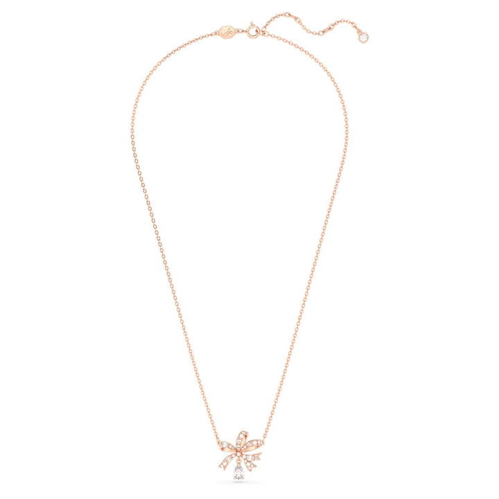 Swarovski Volta Small Bow Necklace - White with Rose Gold Plating 5656741