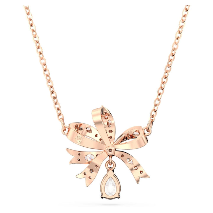 Swarovski Volta Small Bow Necklace - White with Rose Gold Plating 5656741