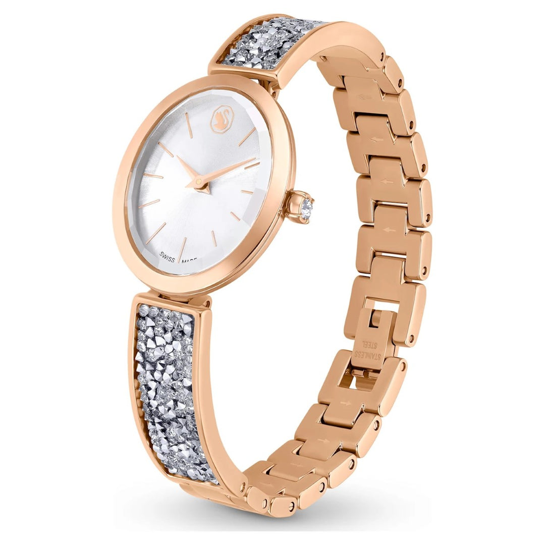 Swarovski Oval Watch Crystal Rock - Metal Bracelet Rose Gold Tone 5656851
