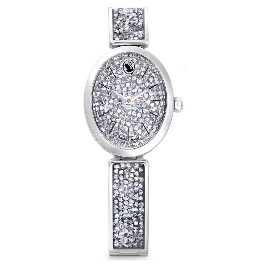 Swarovski Oval Watch Crystal Rock - Metal Bracelet Silver Tone 5656881