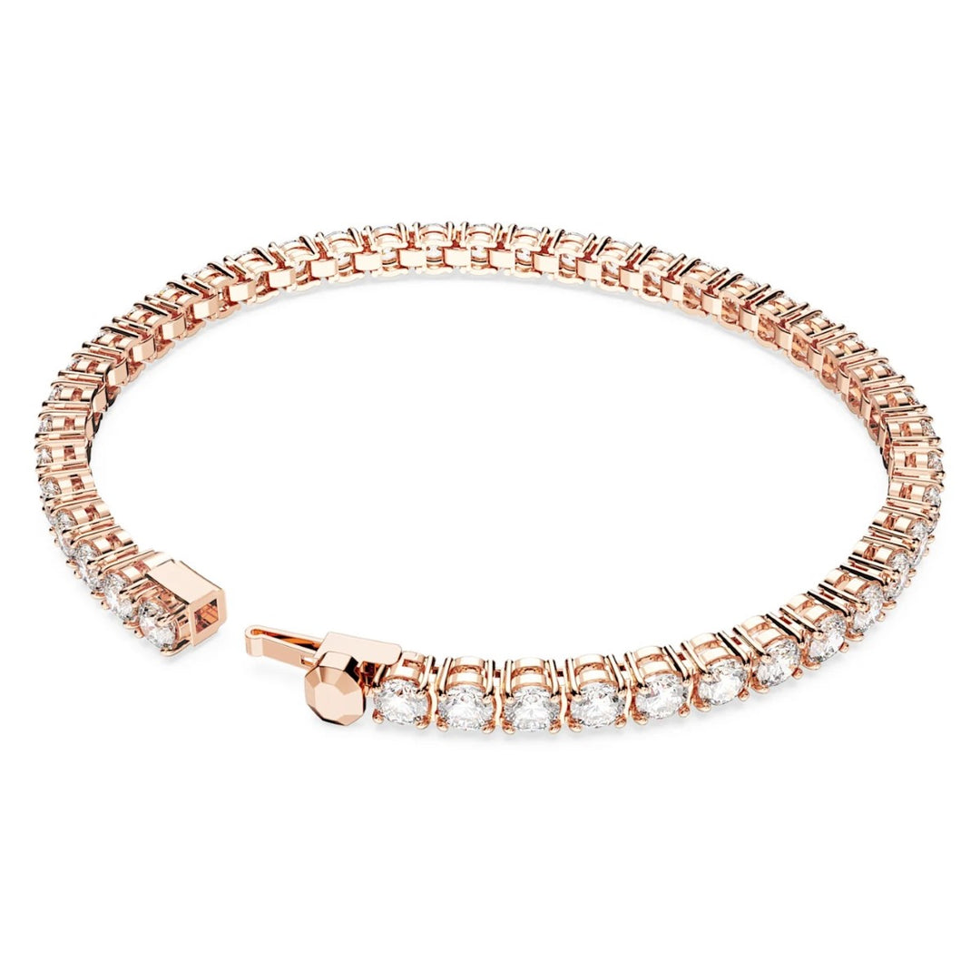 Swarovski Matrix Tennis Bracelet - White with Rose Gold Plating 5657659