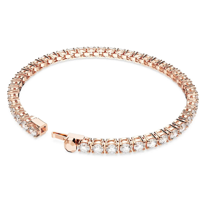 Swarovski Matrix Tennis Bracelet - White with Rose Gold Plating 5657659
