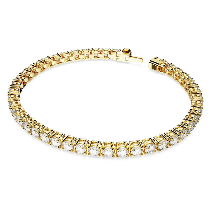 Swarovski Matrix Tennis Bracelet - White with Gold Tone Plating 5657664