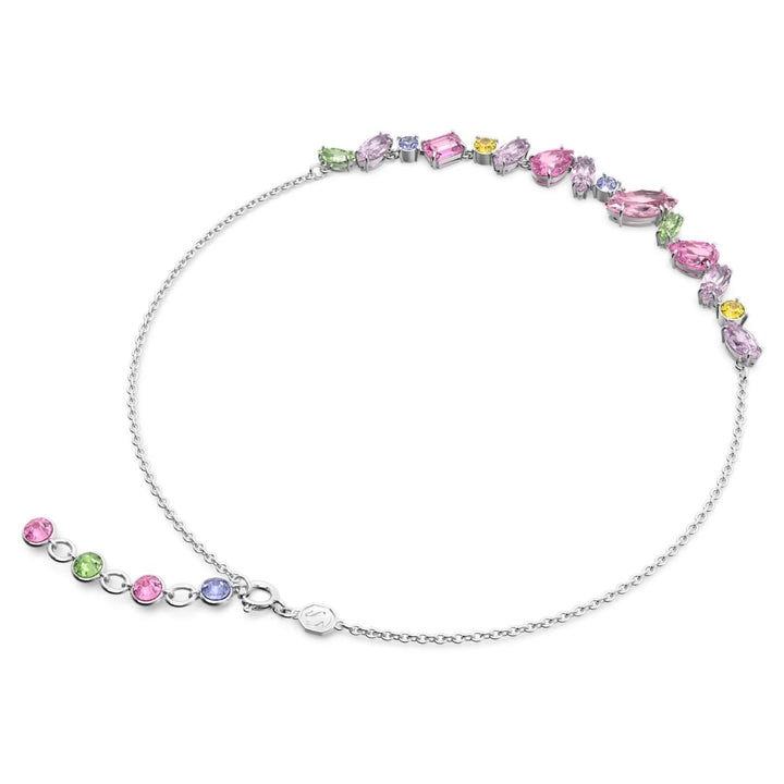 Swarovski Gema Mini Necklace -  Multicoloured with Rhodium Plating 5658398