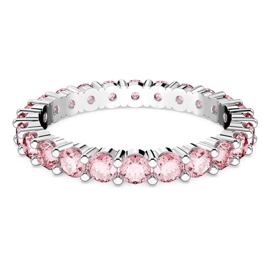 Swarovski Matrix Round Cut Ring - Pink with Rhodium Plating 5658853, 5658856, 5658855