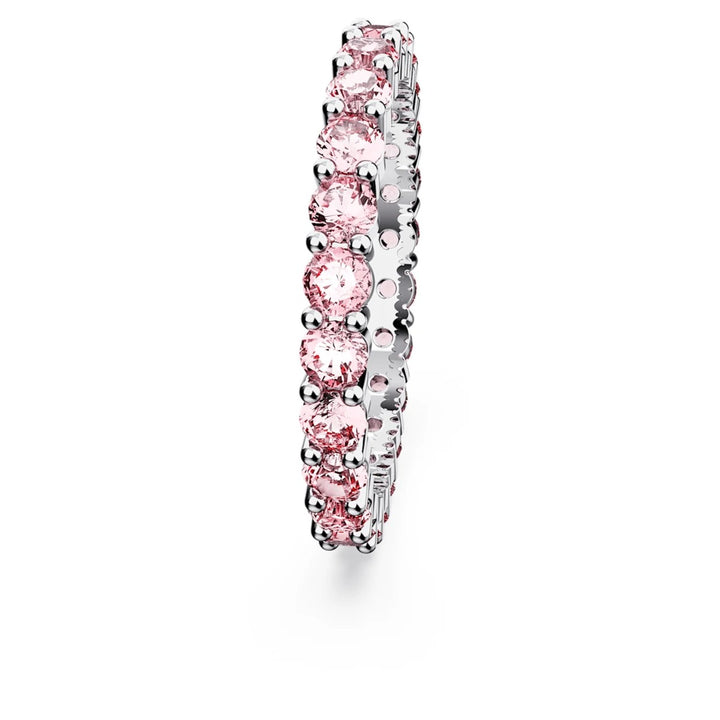 Swarovski Matrix Round Cut Ring - Pink with Rhodium Plating 5658853